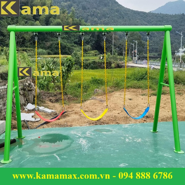 Xích đu mầm non 3 ghế nhựa dẻo bền đẹp